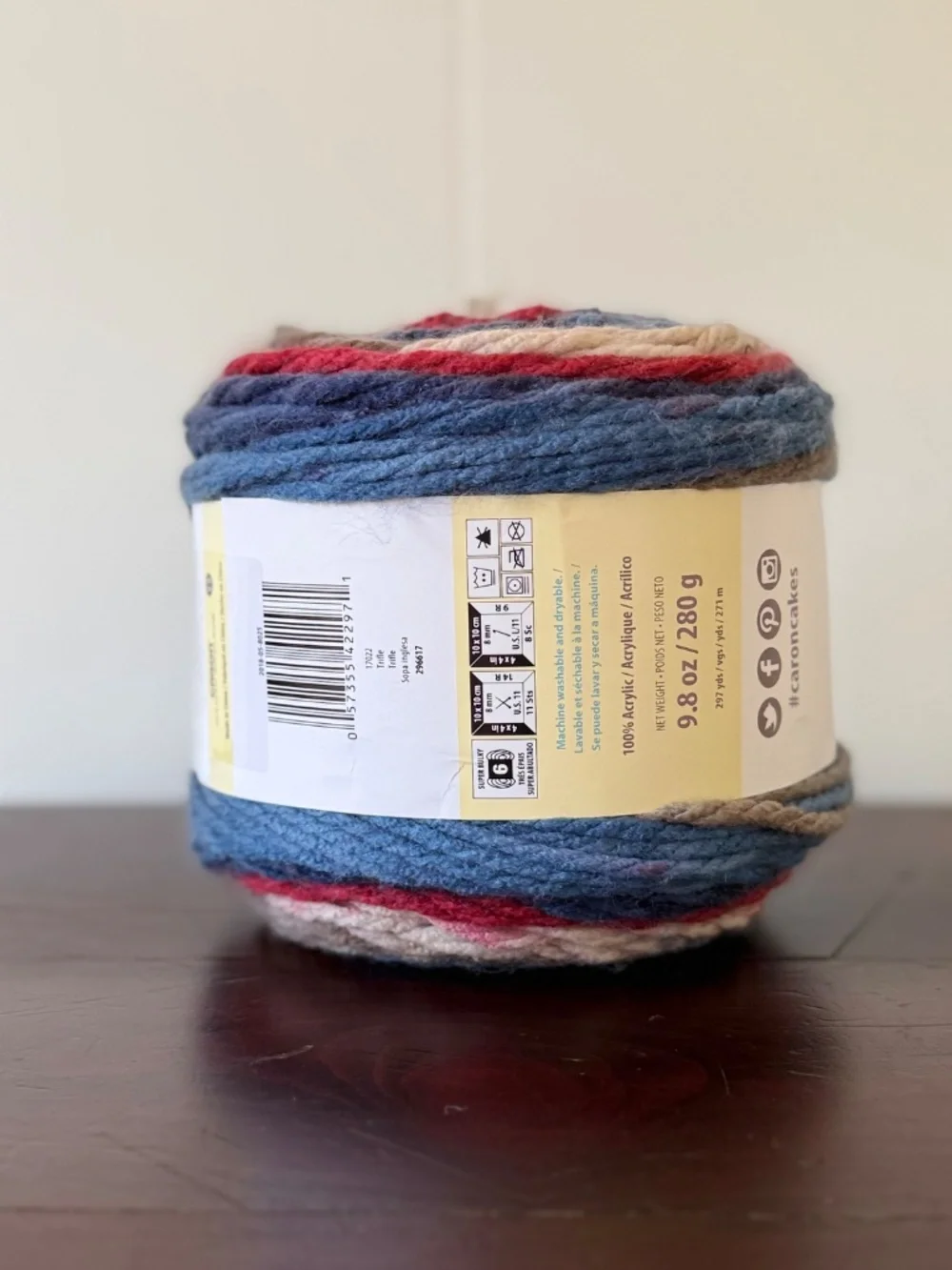 (2) Caron Chunky Cakes in Trifle (discontinued)Super Bulky 100% Acrylic, 297yds
